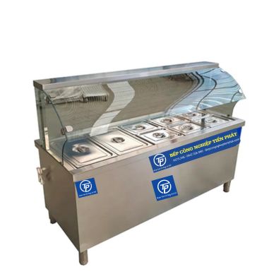 Tủ giữ nóng 8 khay quầy kính