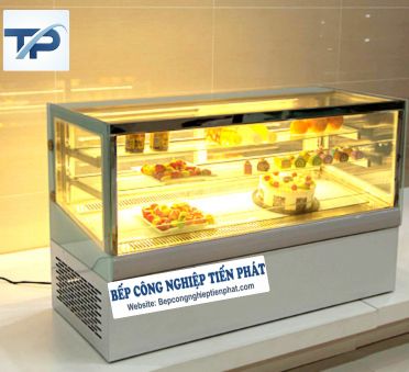 Tủ Trưng Bày Bánh Kem Để Bàn Kính Vuông 90cm