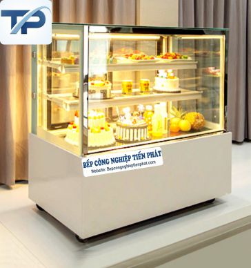 Tủ Trưng Bày Bánh Kem Kính Vuông 3 Tầng 180cm
