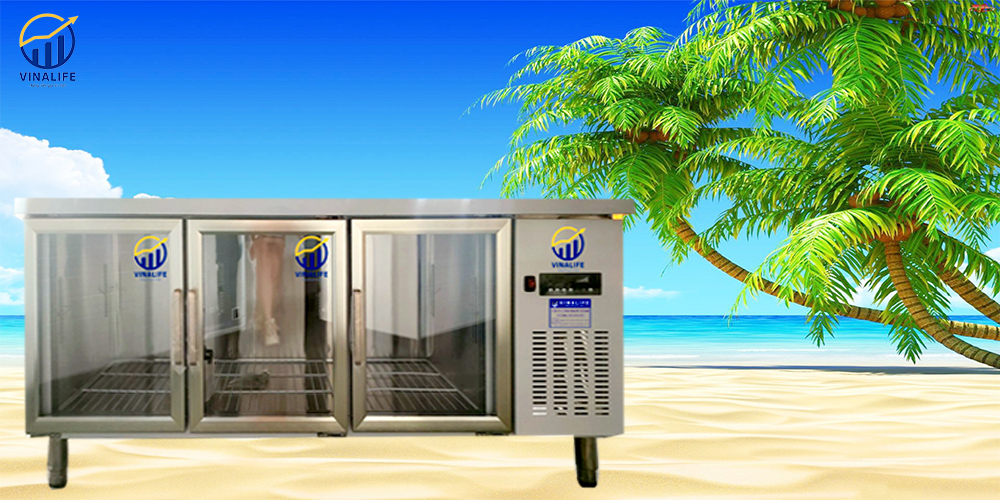 Tủ Bàn Lạnh 1.8m Cánh Kính