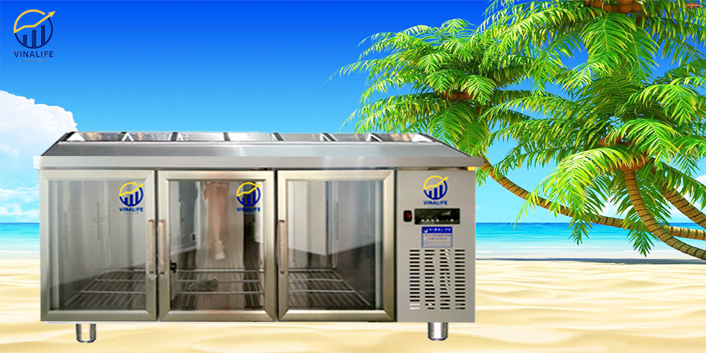 Tủ Bàn Salad Cánh Kính 1.8m