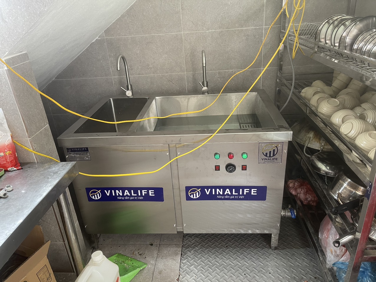 Bàn Giao Máy Rửa Bát Siêu Âm Cho Nhà Hàng Tại Ocean Park 2- Hưng Yên