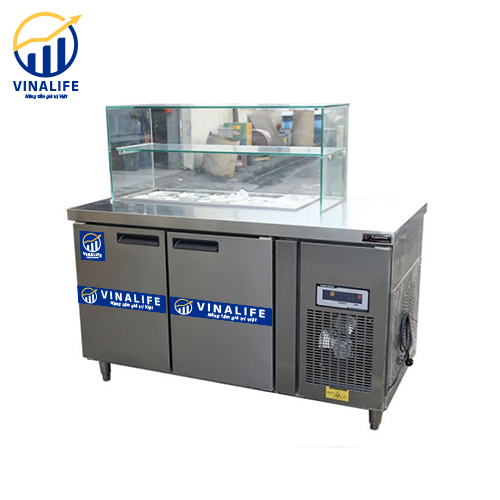 Tủ bàn salad quầy kính