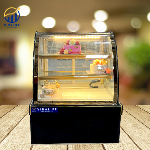 Tủ Trưng Bày Bánh Kem Kính Cong 3 Tầng 90cm