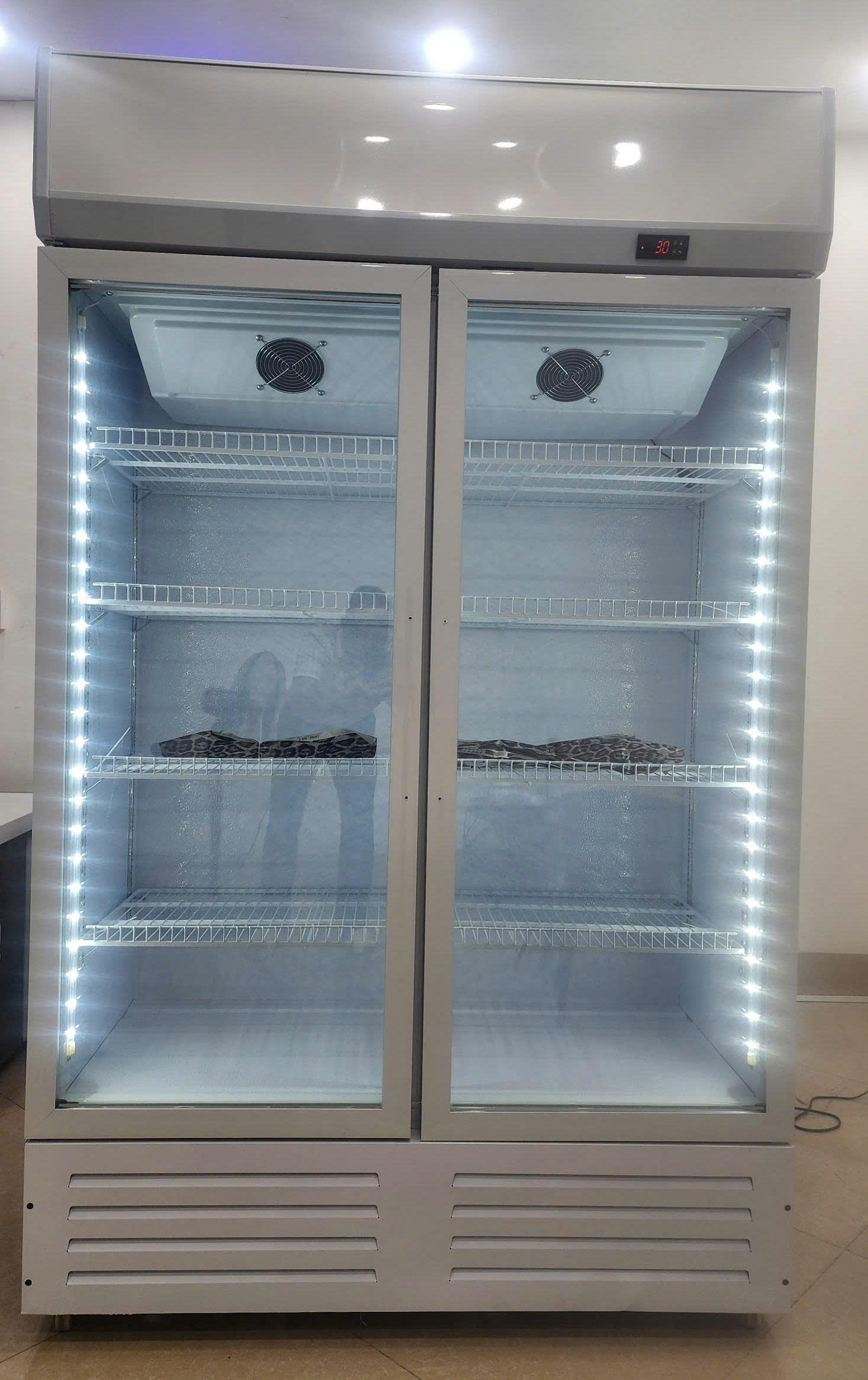 Tủ Đông Đứng Quạt Gió 2 Cánh Kính