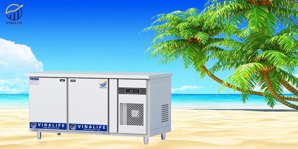 Tủ Bàn Lạnh Quạt Gió Cánh Inox 1.2m